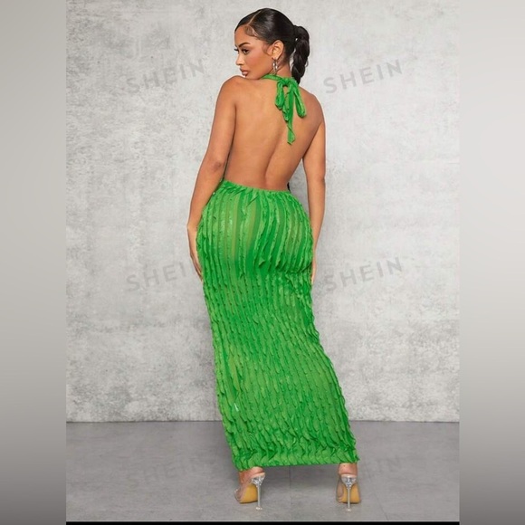 SHEIN SXY Cut Out Tie Backless Halter Dress Size M - Picture 4 of 4